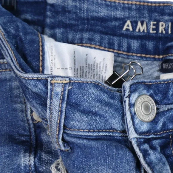 American Eagle Denim Shorts Women Blue High Rise Cutoff Raw Hem Distressed 26x4 - Picture 10 of 10